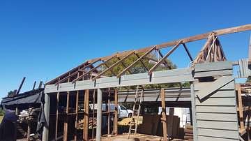 Timber roof framing for a verandah addition